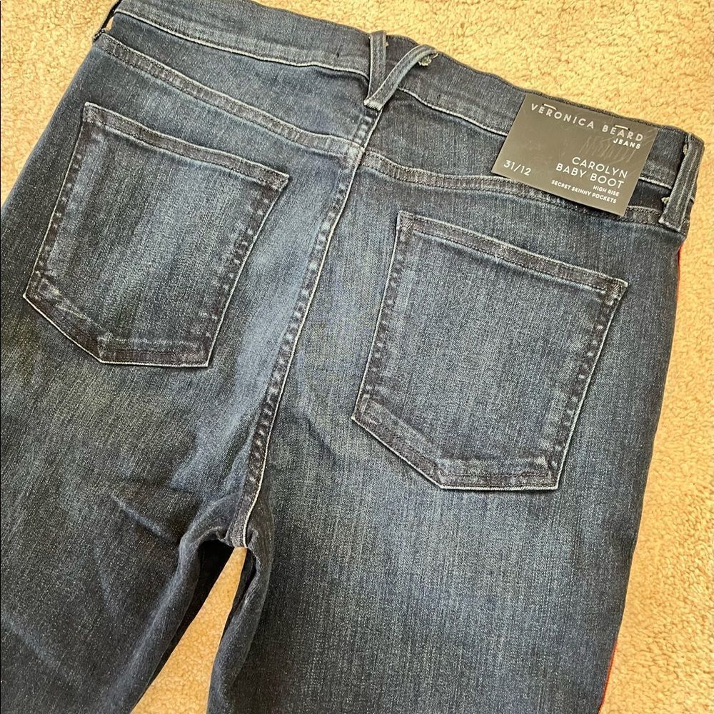 VERONICA BEARD Carolyn Baby Boot High Rise Tux Flare Leg Jeans Size 12 - Picture 8 of 12
